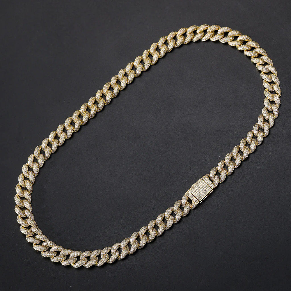 Iced Out Moissanite Luxury Hip Hop Cuban Chain For Him