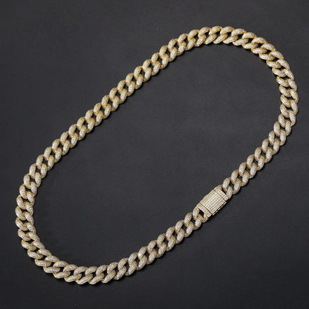 Iced Out Moissanite Luxury Hip Hop Cuban Chain For Him