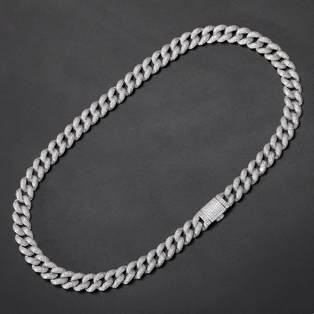 Iced Out Moissanite Luxury Hip Hop Cuban Chain For Him