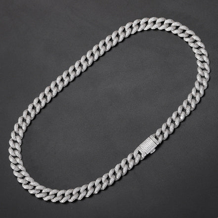 Iced Out Moissanite Luxury Hip Hop Cuban Chain For Him
