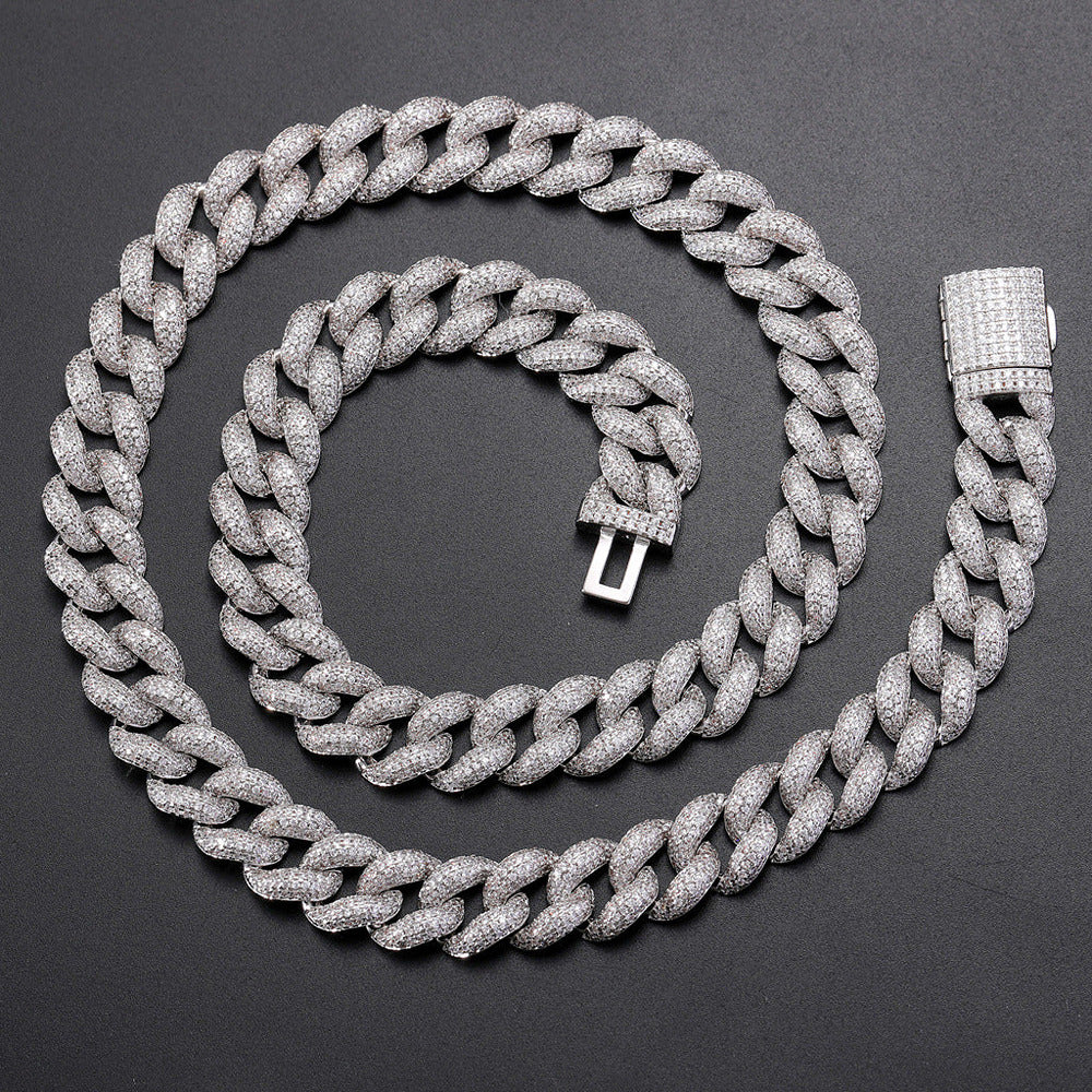 Iced Out Moissanite Luxury Hip Hop Cuban Chain For Him