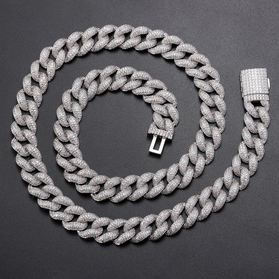 Iced Out Moissanite Luxury Hip Hop Cuban Chain For Him