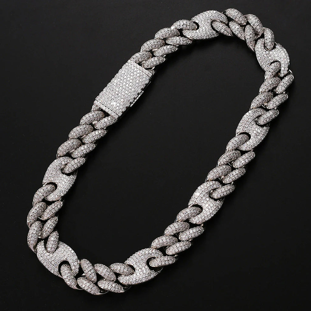 VVS1 Clarity Moissanite Pig Nose Cuban Linked Chain