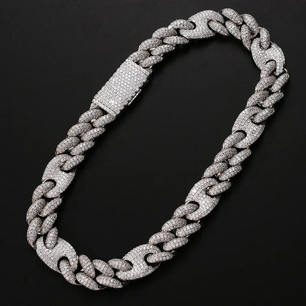 VVS1 Clarity Moissanite Pig Nose Cuban Linked Chain