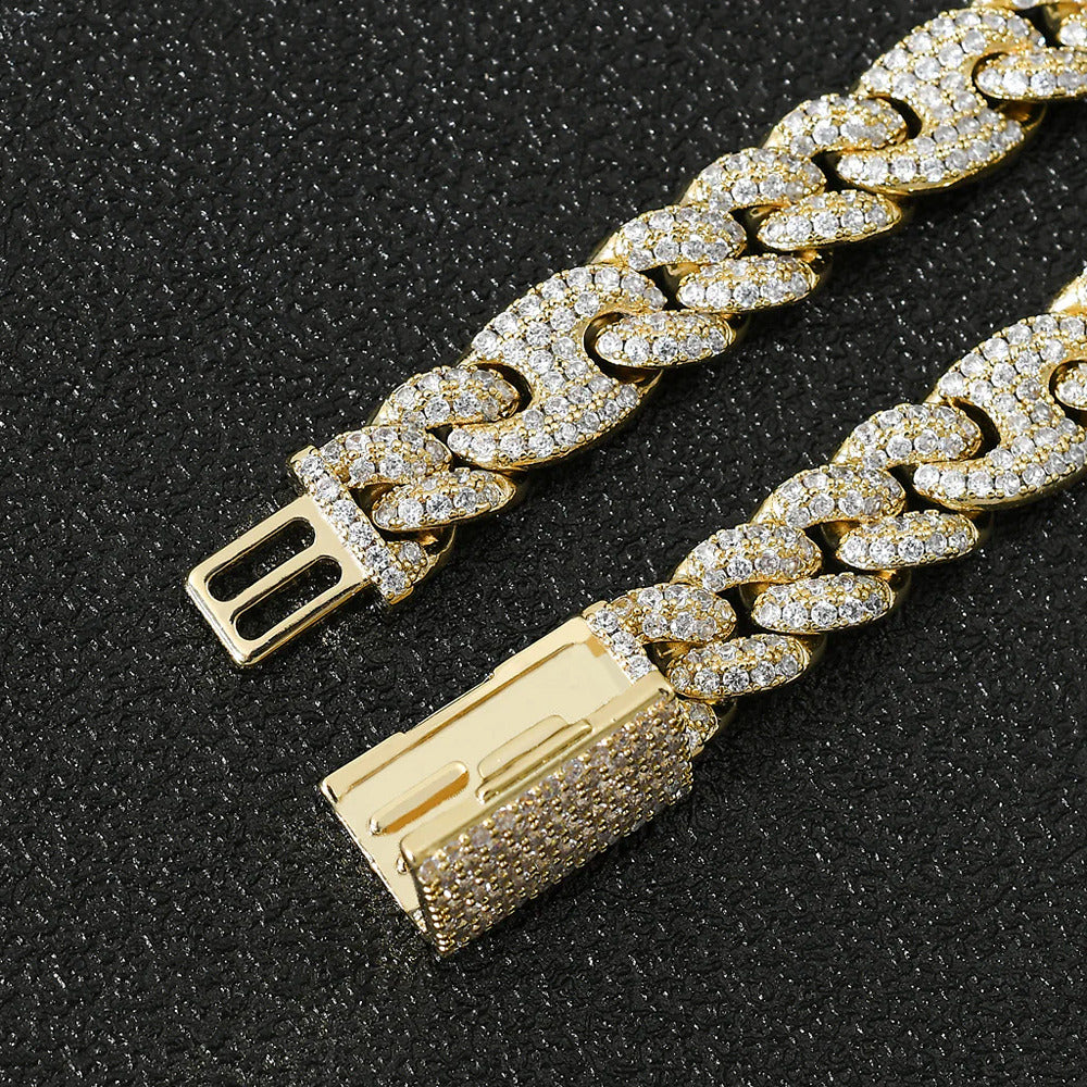 Thick Pig Nose Moissanite Diamond Miami Cuban Chain