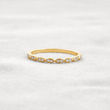 Pear Shape Round Cut Moissnaite Antique Style Wedding Band