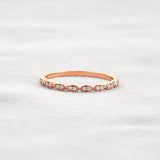 Pear Shape Round Cut Moissnaite Antique Style Wedding Band