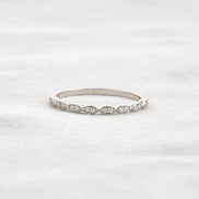 Pear Shape Round Cut Moissnaite Antique Style Wedding Band