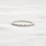 Pear Shape Round Cut Moissnaite Antique Style Wedding Band