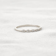 Pear Shape Round Cut Moissnaite Antique Style Wedding Band