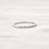 Pear Shape Round Cut Moissnaite Antique Style Wedding Band