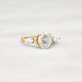 Moissanite Oval Cut Vintage Engagement Ring For Women