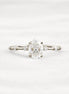 Hidden Accent Oval Cut Moissanite Wedding Ring