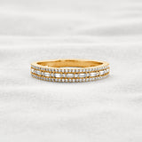 Moissanite Diamond Round & Baguette Unique Wedding Band