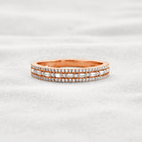 Moissanite Diamond Round & Baguette Unique Wedding Band