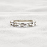 Moissanite Diamond Round & Baguette Unique Wedding Band