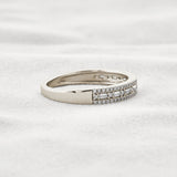 Moissanite Diamond Round & Baguette Unique Wedding Band