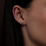 Moissanite Solitaire Bezal Set Stud Earring