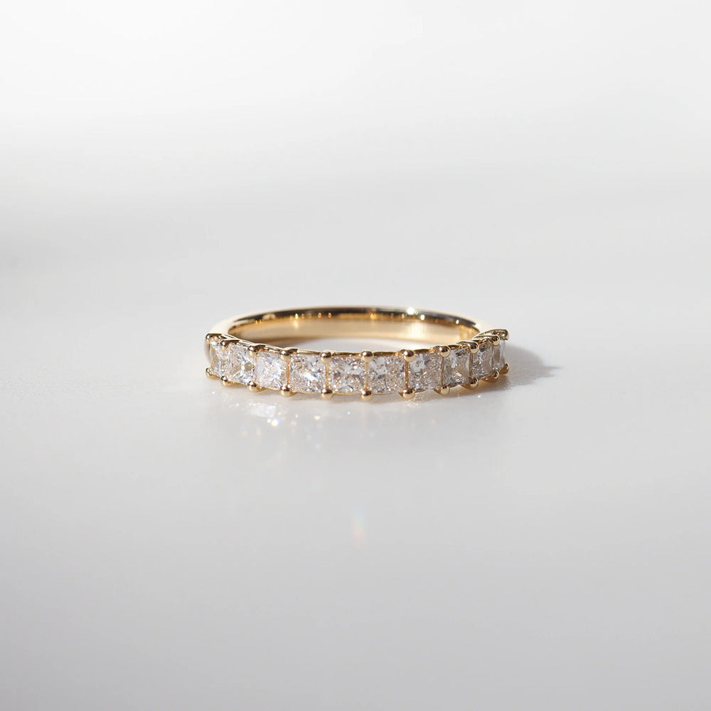 Princess Cut Half Eternity Wedding Band