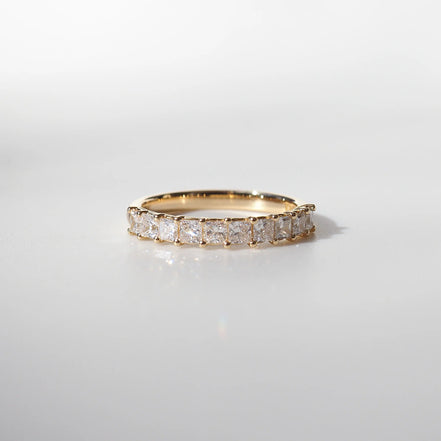 Princess Cut Half Eternity Wedding Band