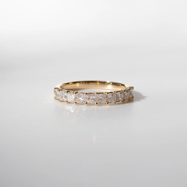 Princess Cut Half Eternity Wedding Band
