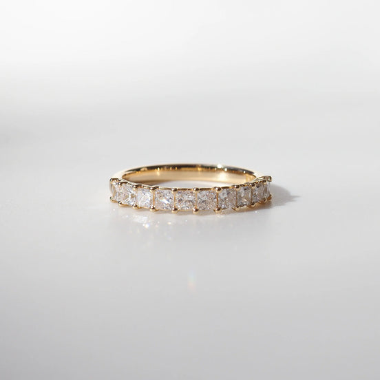 Princess Cut Half Eternity Wedding Band