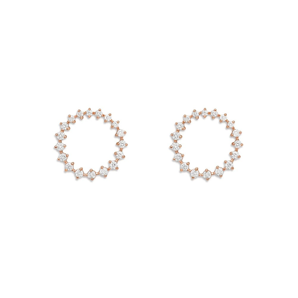 Round Cut Moissanite Circle Shape Party Were Stud Earring
