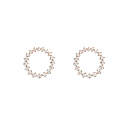 Round Cut Moissanite Circle Shape Party Were Stud Earring