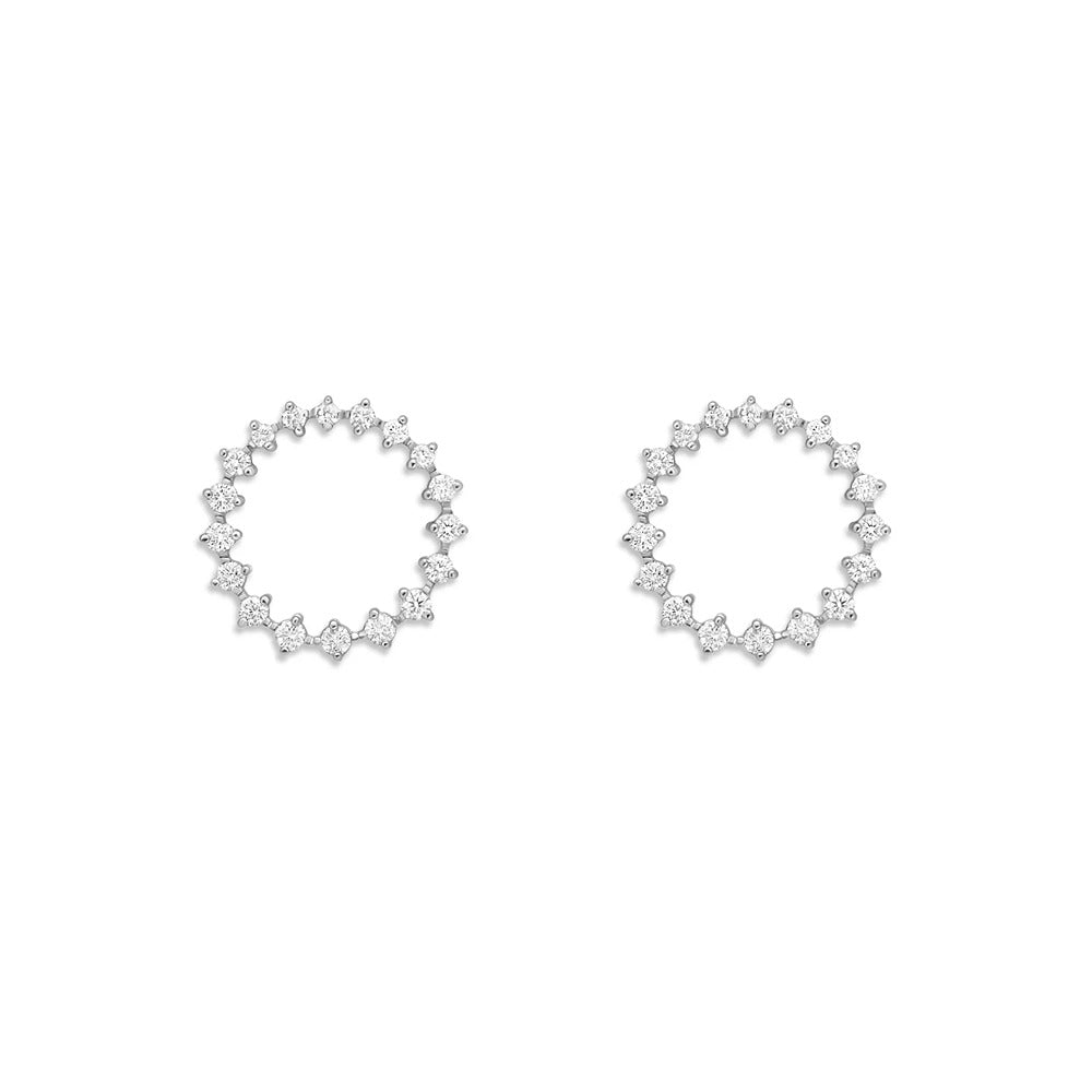 Round Cut Moissanite Circle Shape Party Were Stud Earring