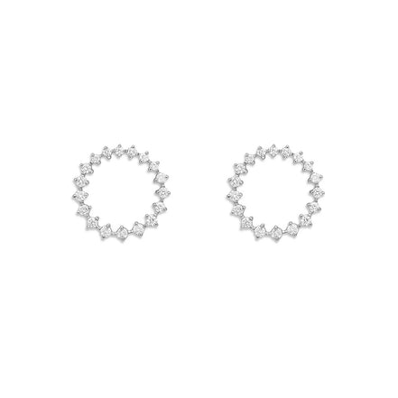 Round Cut Moissanite Circle Shape Party Were Stud Earring