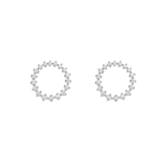 Round Cut Moissanite Circle Shape Party Were Stud Earring
