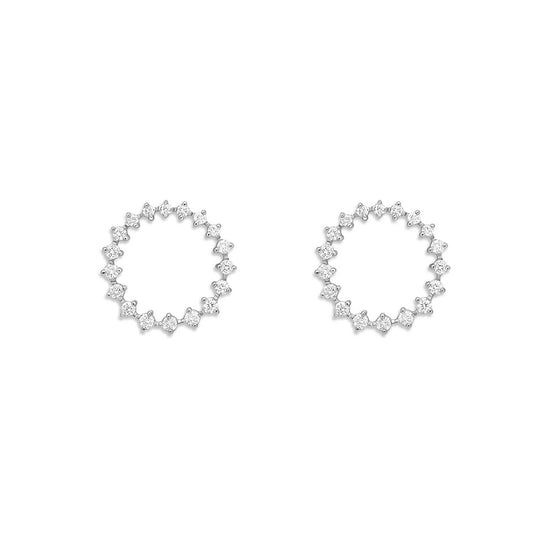 Round Cut Moissanite Circle Shape Party Were Stud Earring