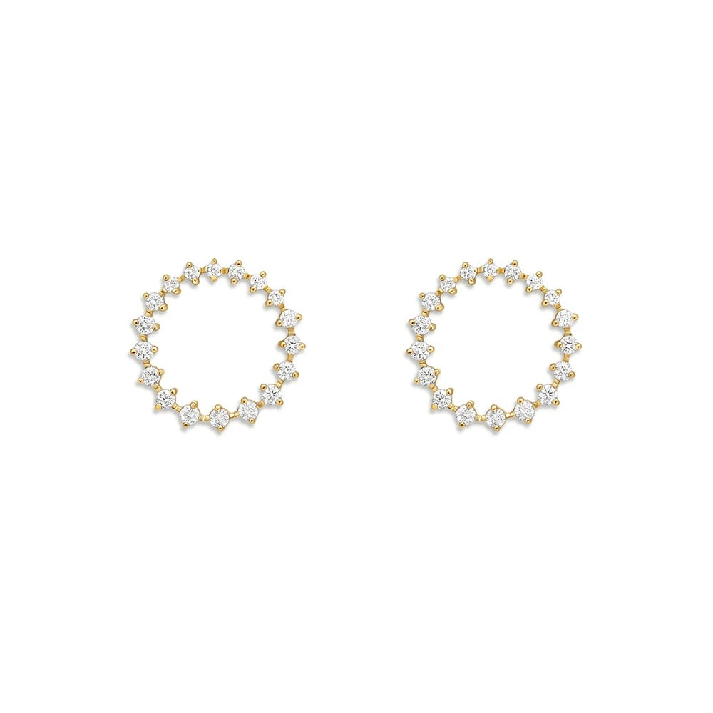 Round Cut Moissanite Circle Shape Party Were Stud Earring