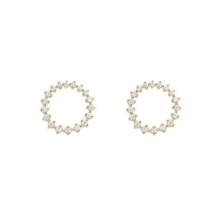 Round Cut Moissanite Circle Shape Party Were Stud Earring