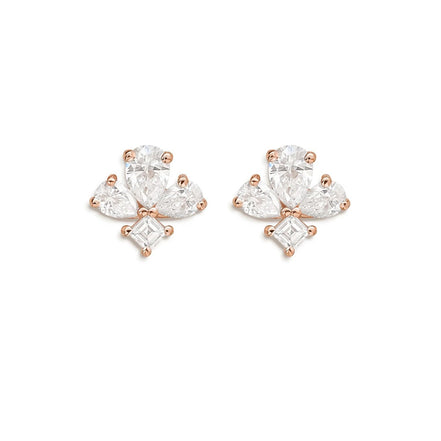 Pear & Asscher Cut Moissnaite Stud Earring Gift For Girls