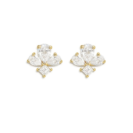Pear & Asscher Cut Moissnaite Stud Earring Gift For Girls