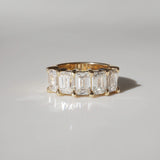 D Color Moissanite Emerald Cut Wedding Band