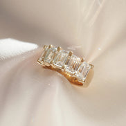 D Color Moissanite Emerald Cut Wedding Band