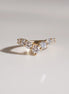 Chevron Style Round Cut Moissanite Wedding Band