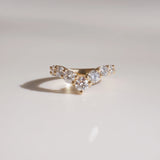 Chevron Style Round Cut Moissanite Wedding Band