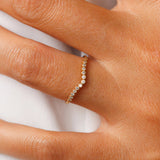 Chevron Style Moissanite Round Diamond Wedding Band