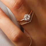 Chevron Style Moissanite Round Diamond Wedding Band