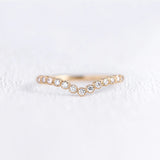 Chevron Style Moissanite Round Diamond Wedding Band