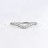 Chevron Style Moissanite Round Diamond Wedding Band