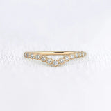 Chevron Style Moissanite Round Diamond Wedding Band