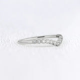 Chevron Style Moissanite Round Diamond Wedding Band