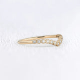 Chevron Style Moissanite Round Diamond Wedding Band