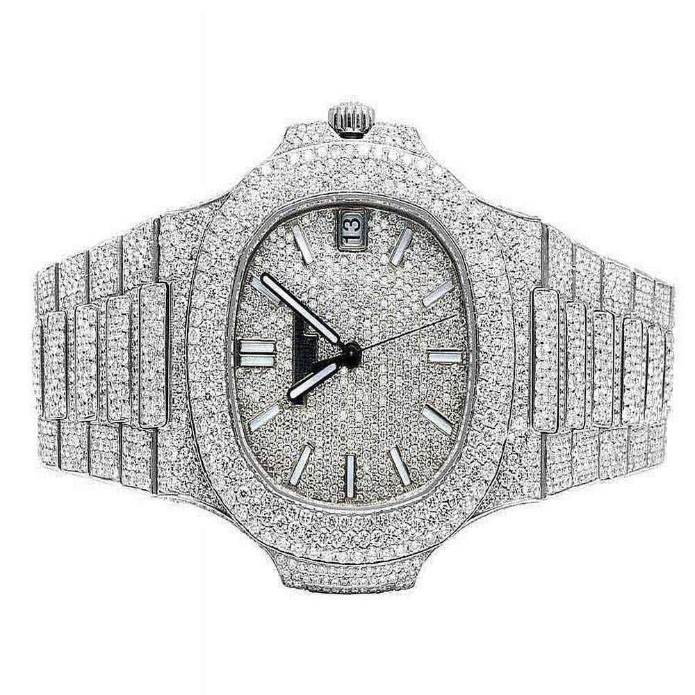 Iced Out Moissanite Full White Hip Hop Watch