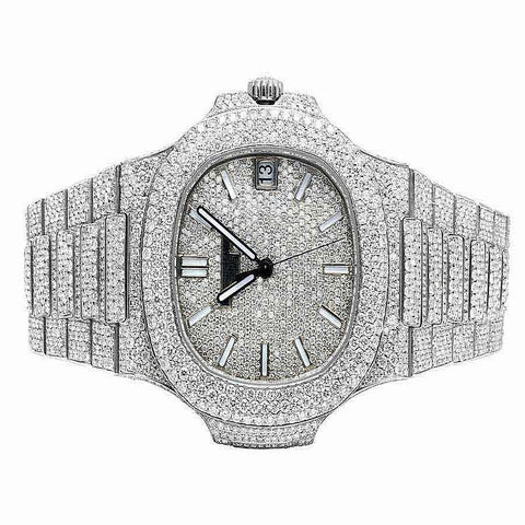 Iced Out Moissanite Full White Hip Hop Watch