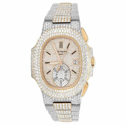 Moissanite Dual Tone Luxury Wrist Hip Hop Watch